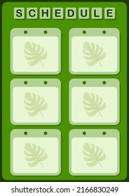 Daily and weekly planner with Monstera