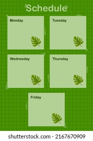 Daily and weekly planner with Monstera