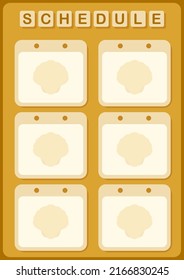 Daily and weekly planner with Seashell