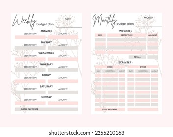 Daily and weekly planner template set of planner and to do list