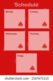 Daily and weekly planner with Watermelon