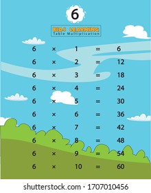 Tägliche Arbeitsbücher - Erstellung von Mental Computation Skills Mathematische Tabelle für Kinder 
Times-Tabellen mit glücklichen Kindern in der Vektorillustration
