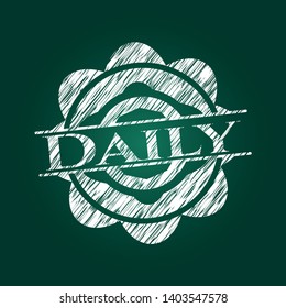 Daily written on a chalkboard. Vector Illustration. Detailed.