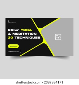 Daily yoga and fitness body thumbnail banner design, fully editable vector eps 10 file format