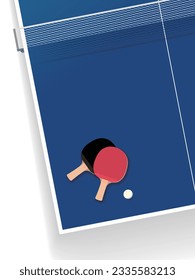 Daily_A005_Ping pong paddle and table vertical shows the image of table tennis vector illustration graphic EPS 10