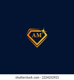 Daimond AM, MA letter logo design template elements. Modern abstract digital alphabet letter logo. Vector illustration. Daimond logo, Daimond letter logo.