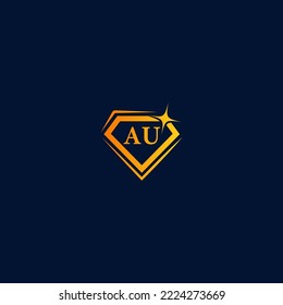Daimond AU, UA letter logo design template elements. Modern abstract digital alphabet letter logo. Vector illustration. Daimond logo, Daimond letter logo.