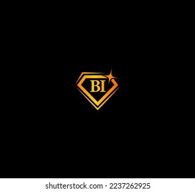  Daimond BI, IB letter logo design template elements. Modern abstract digital alphabet letter logo. Vector illustration. Daimond letter logo.