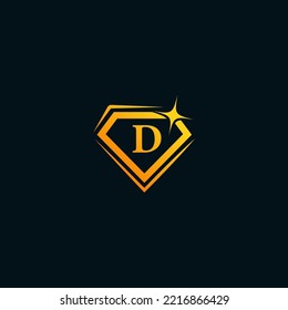 Daimond D letter logo design template elements. Modern abstract digital alphabet letter logo. Vector illustration. Daimond letter logo.