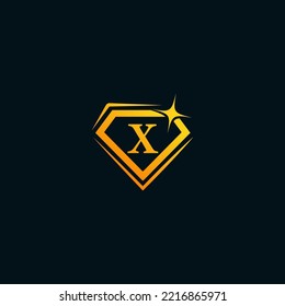 Daimond X letter logo design template elements. Modern abstract digital alphabet letter logo. Vector illustration. Daimond letter logo.