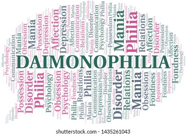Daimonophilia word cloud. Type of Philia.