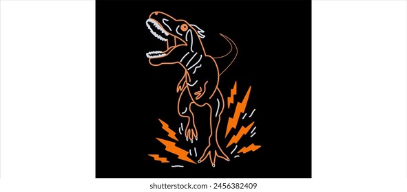 dainasour t shirt graphic design vector illustration