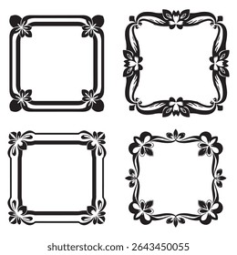 Coleção de Vetores Decorativos Florais de Borda Dainty e Elegant Vintage

