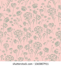 Dainty and Feminine Floral Seamless Vector Pattern svg