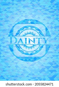 Dainty light blue mosaic emblem. 