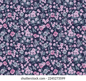 Dainty Little Spring Flowers in a  Seamless Vector Pattern svg