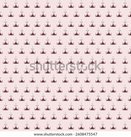 Dainty Maroon Floralette Repeat Pattern on Pale Pink: Delicate Textile Design for Soft Home Decor and Apparel 