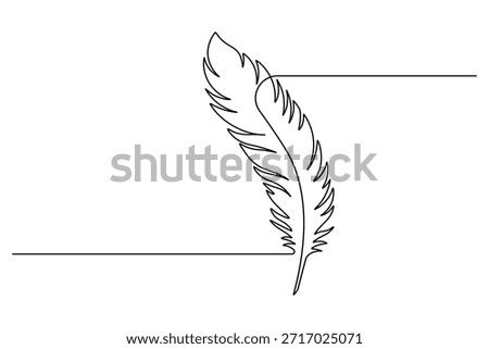 Dainty One Line Bird Feather Illustration for Wedding Stationery
