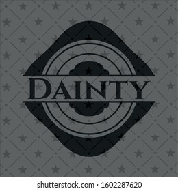 Dainty realistic black emblem. Vector Illustration. Detailed.
