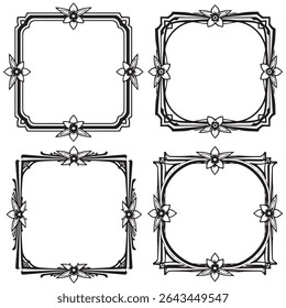 Dainty e Serene Vintage decorativo molduras florais conjunto de pacotes

