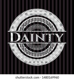 Dainty silver emblem or badge. Vector Illustration. Mosaic.