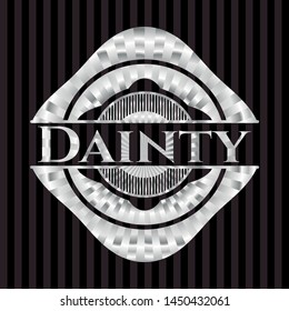 Dainty silvery emblem or badge. Vector Illustration. Mosaic.