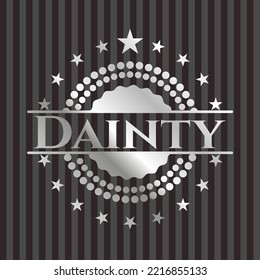 Dainty silvery shiny emblem. Vector Illustration. Mosaic. 