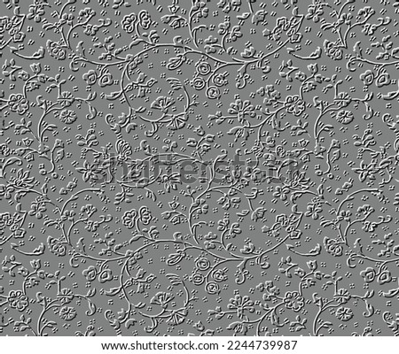 Dainty Vector Outlined Floral Seamless Pattern