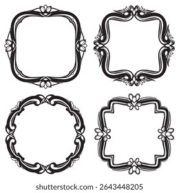 Dainty Vintage Quadros Florais Decorativos Coleção Vetor
