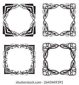 Dainty e Whimsical Vintage Decorativo Floral Quadros Vetor Set Pacotes
