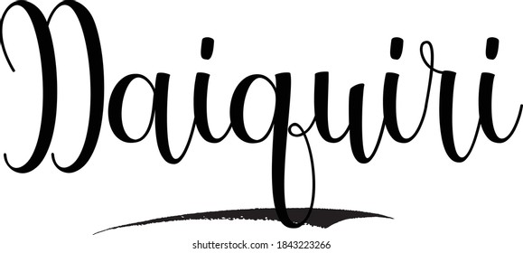 Daiquiri Calligraphy on White Background