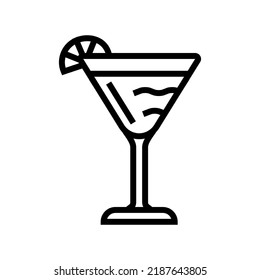 daiquiri cocktail glass drink line icon vector. daiquiri cocktail glass drink sign. isolated contour symbol black illustration