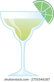 Daiquiri cocktail, vector illustration isolated on white background