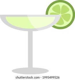 Daiquiri coctail, illustration, on a white background.
