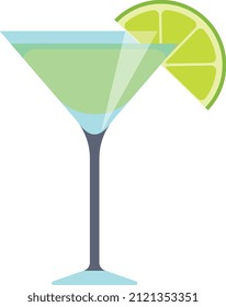 Daiquiri Icon. Cocktail Alcohol Drink In Glossy Cartoon Style