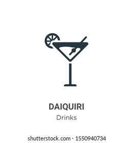 Daiquiri vector icon on white background. Flat vector daiquiri icon symbol sign from modern drinks collection for mobile concept and web apps design.