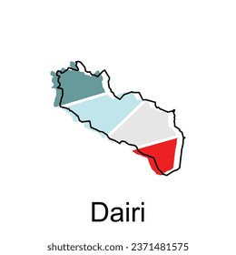 Dairi City map of North Sumatra Province national borders, important cities, World map country vector illustration design template