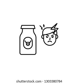 Dairy, allergic face icon. Element of problems with allergies icon. Thin line icon for website design and development, app development. Premium icon