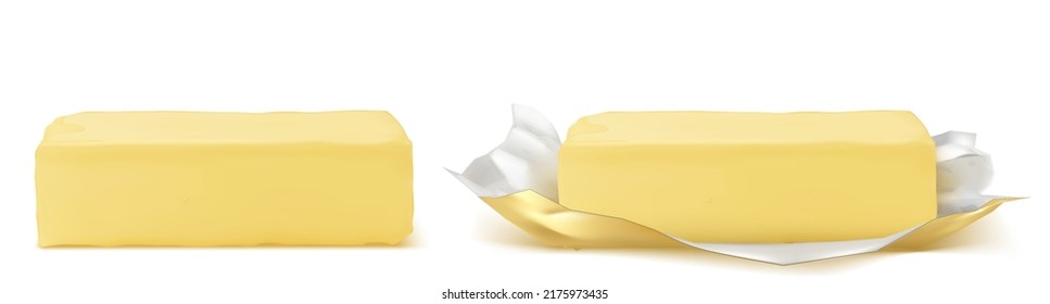 Dairy butter realistic composition as mockup for advertising brand vector illustration