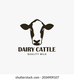 Dairy cattle logo design vector illustration