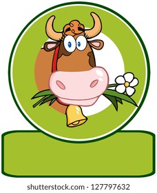 Dairy Cow Cartoon Logo Mascot