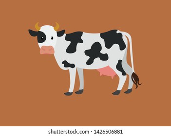 Dairy cow, cattle,  cow vector illustration template 