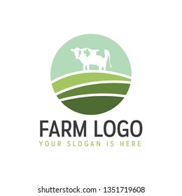 Dairy Cow Fresh Milk Farm Logo Template