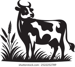 Dairy Cow in the grass vector 2024