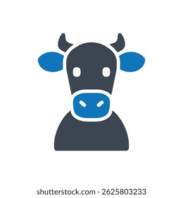 Dairy Cow Livestock Icon Isolated On White Background
