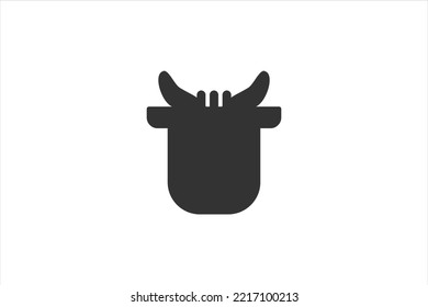 Dairy cow milk head logo, cow cattle farm livestock animal head icon silhouette