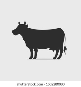 Dairy cow silhouette vector illustration