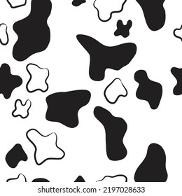 Dairy Cow Skin Pattern Vector Design With Smooth Mottled Texture