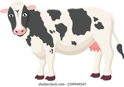 Dairy cow spotted cartoon design isolated on white background