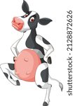 Dairy cow standing on two legs cartoon character illustration